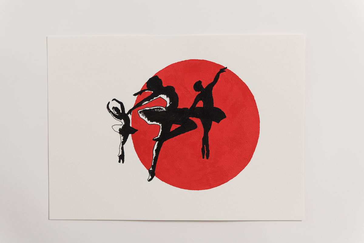 Ballerinas painting by Tamassia Martins - Black & Red Series