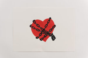 Lock painting by Tamassia Martins - Black & Red SeriesMartins