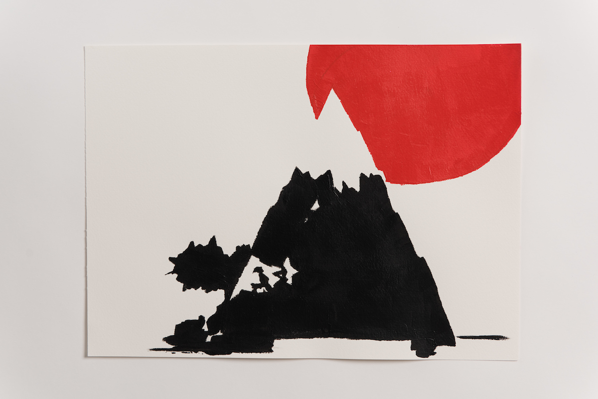 Adins Mountain painting by Tamassia Martins - Black&Red Series